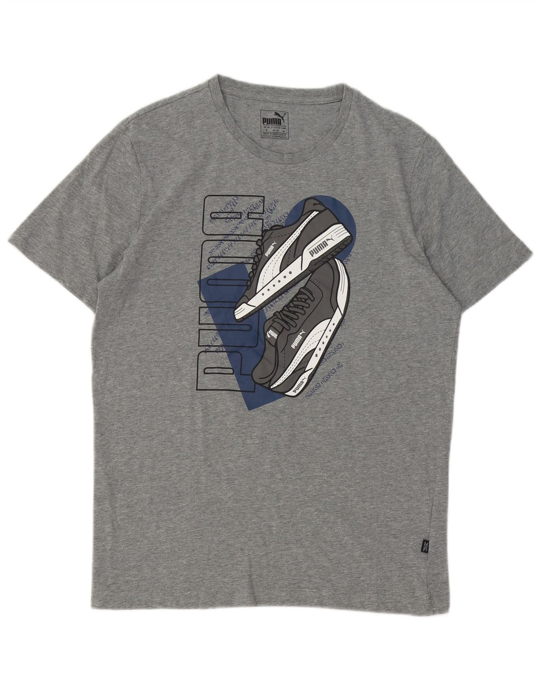 Puma Herren Grafik-T-Shirt-Oberteil Mittelgrau meliert