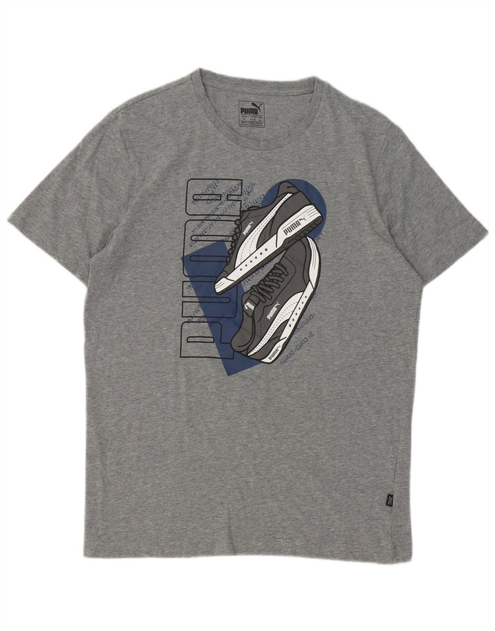 Puma Herren Grafik-T-Shirt-Oberteil Mittelgrau meliert