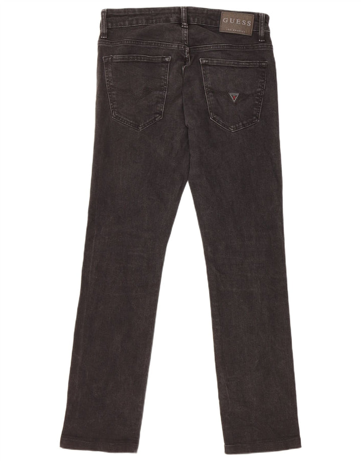 GUESS Womens Slim Jeans W29 L30 Black Cotton