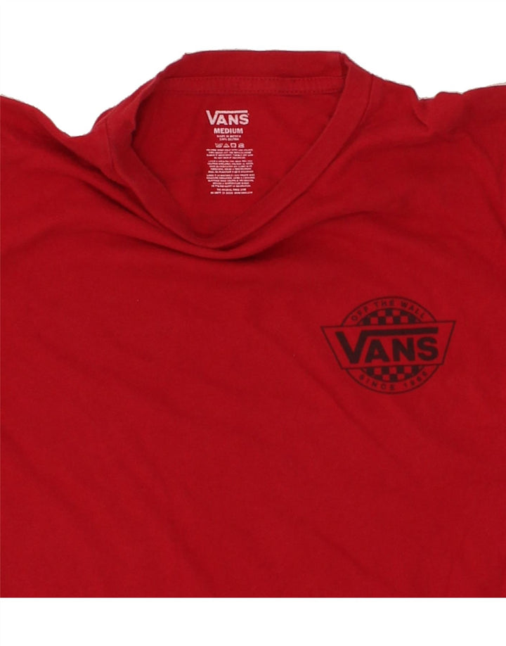 VANS Womens Graphic T-Shirt Top UK 12 Medium Red Cotton Vintage Vans and Second-Hand Vans from Messina Hembry 