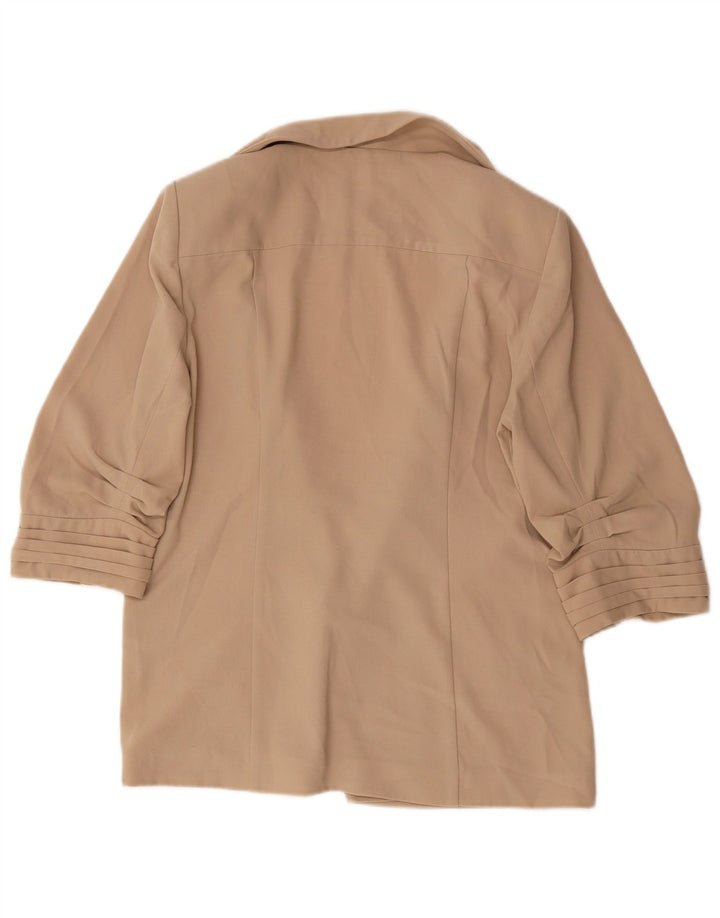 Marks & Spencer Damen-Blazerjacke mit 3/4-Ärmeln, UK 12, Mittelbeige