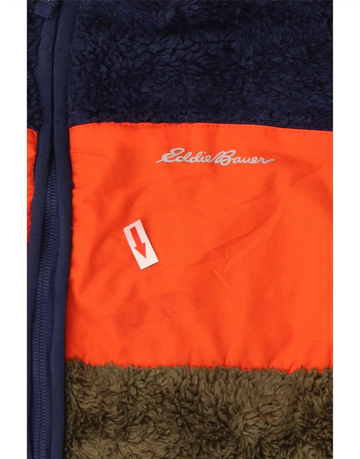 Eddie Bauer Fleecejacke für Jungen, 10–11 Jahre, mittelgroß, Marineblau, Farbblock
