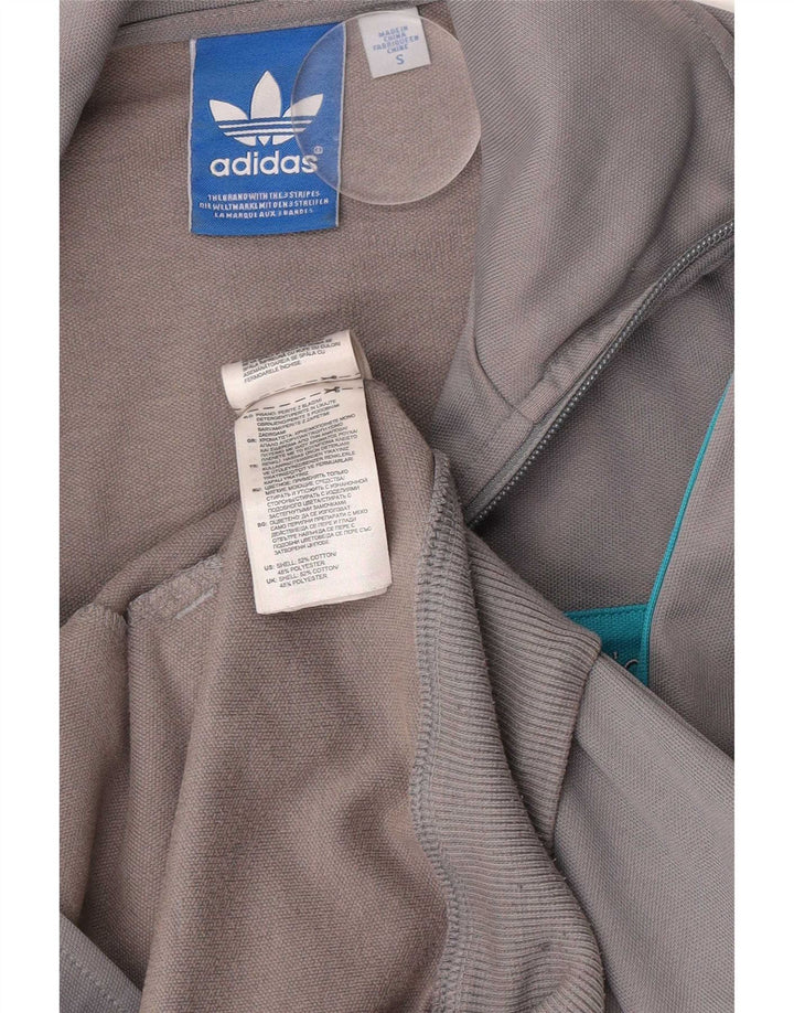 Adidas Herren-Trainingsanzug-Top-Jacke, kleine graue Colourblock-Baumwolle