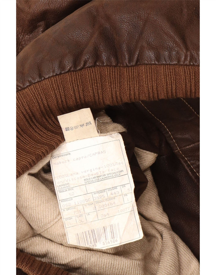 Vintage Herren Lederjacke IT 52 XL Braunes Leder