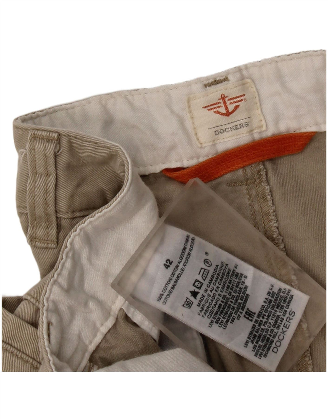 DOCKERS Herren Cargoshorts W42 2XL Beige Baumwolle