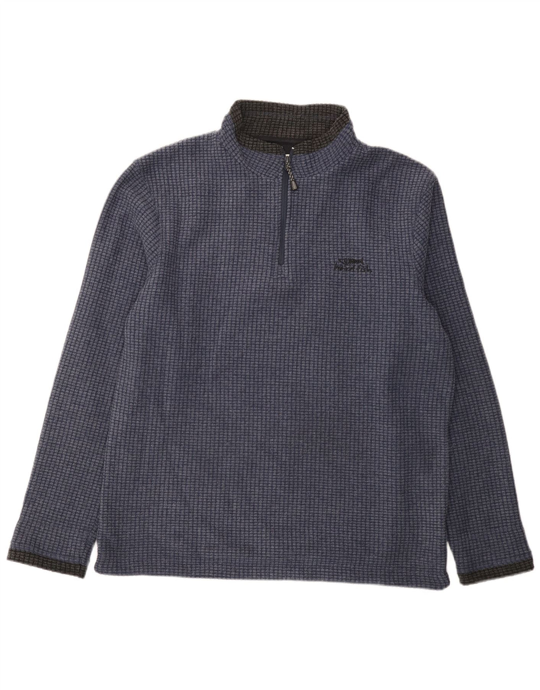 Weird Fish Herren-Fleecepullover mit Reißverschluss am Hals, groß, marineblaues Polyester