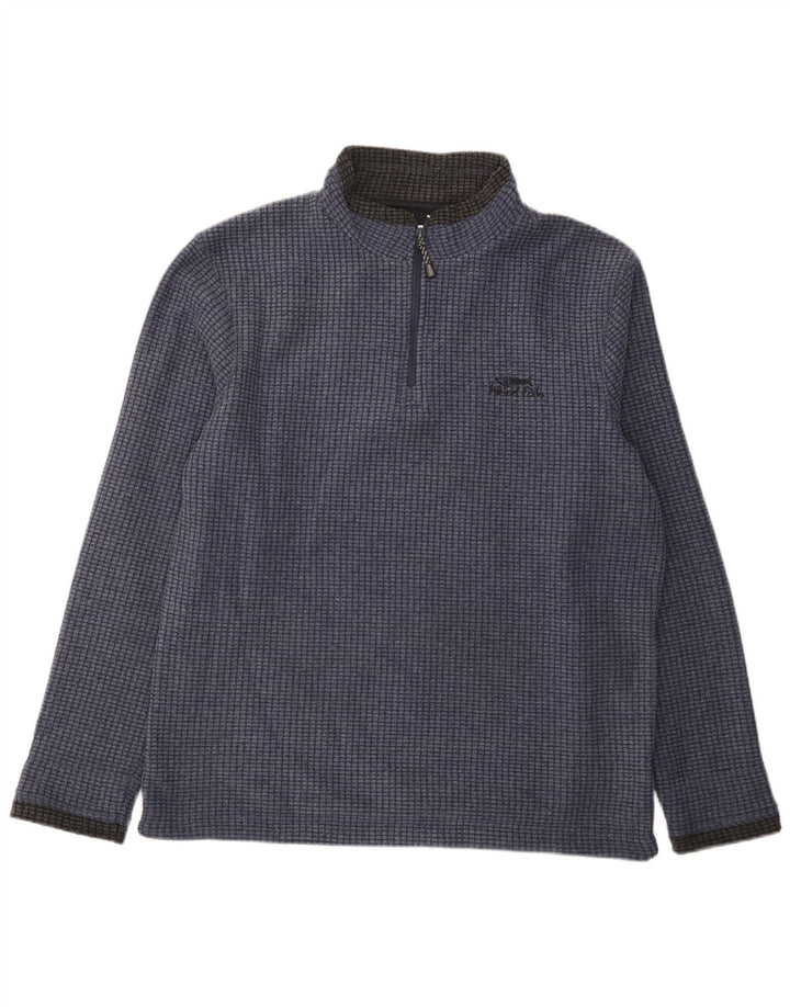 Weird Fish Herren-Fleecepullover mit Reißverschluss am Hals, groß, marineblaues Polyester