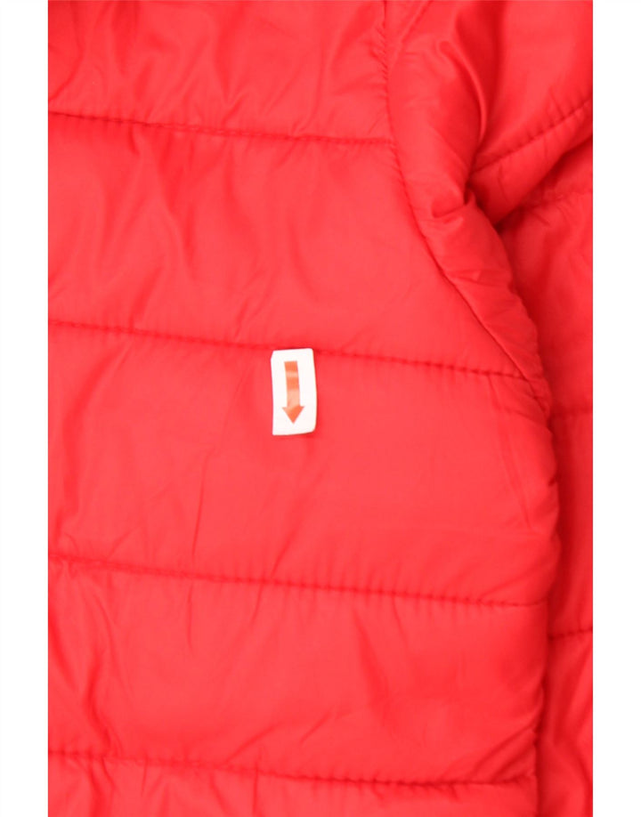BENETTON Womens Hooded Padded Jacket UK 14 Medium Red Vintage Benetton and Second-Hand Benetton from Messina Hembry 