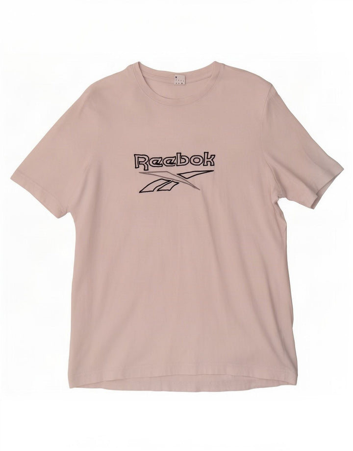 Reebok Herren Grafik T-Shirt Top Small Weiß Baumwolle