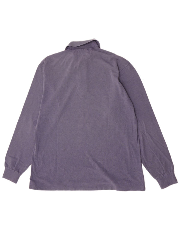 Lacoste Herren-Langarm-Poloshirt, Größe 6 XL, lila Baumwolle