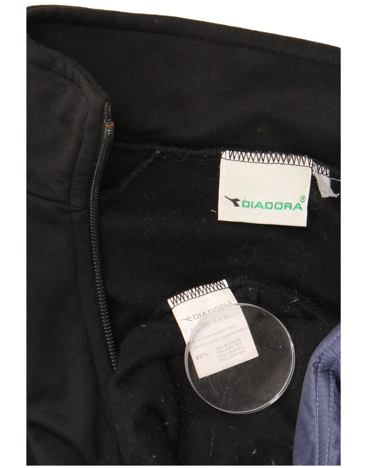 DIADORA Herren-Trainingsanzug-Oberteil, Mittelschwarzes Farbblock-Polyester