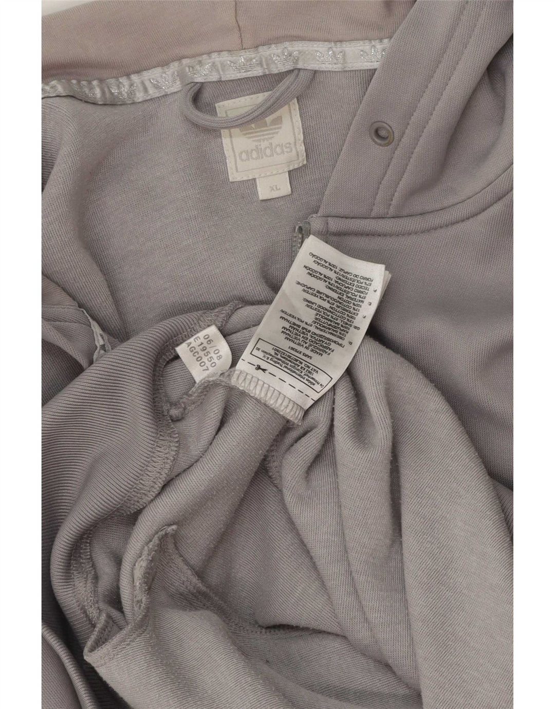 Adidas Herren Graphic Zip Hoodie Pullover XL Grau Polyester