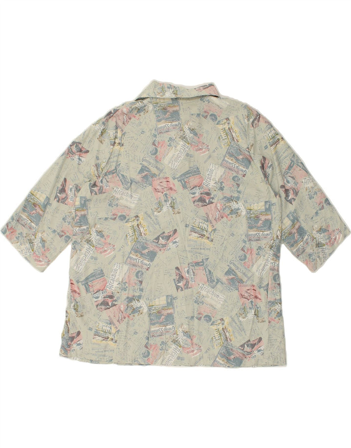VINTAGE Womens Abstract Pattern Short Sleeve Shirt UK 18 XL Grey | Vintage Vintage | Thrift | Second-Hand Vintage | Used Clothing | Messina Hembry 