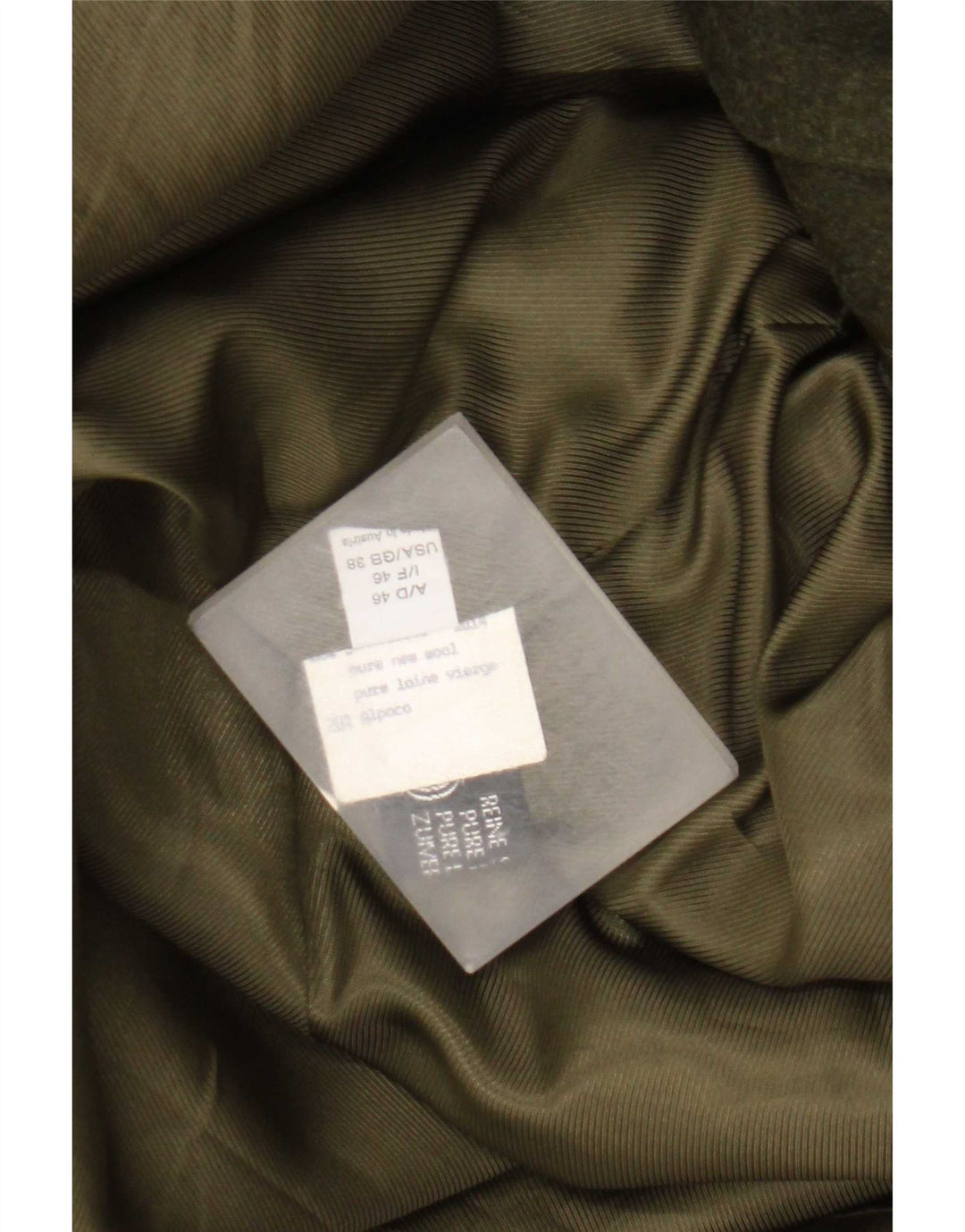 Amadeus Herrenmantel UK 38 Medium Khaki Schurwolle