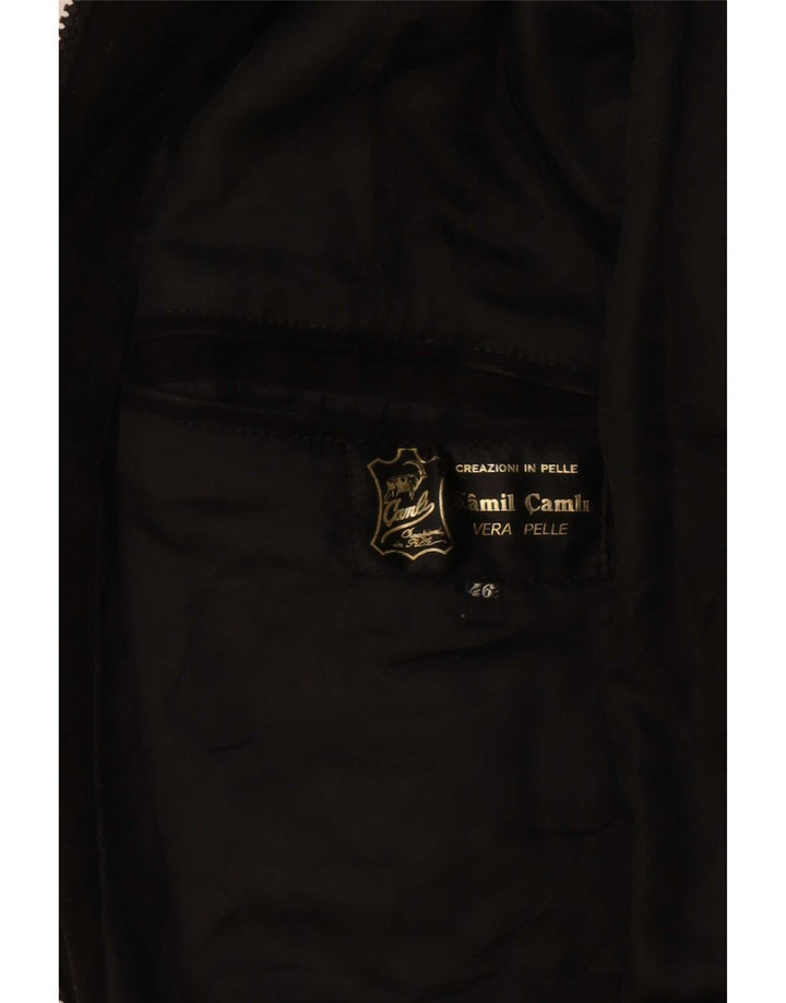 Vintage Herren Wildleder Bomberjacke IT 46 Kleines schwarzes Leder