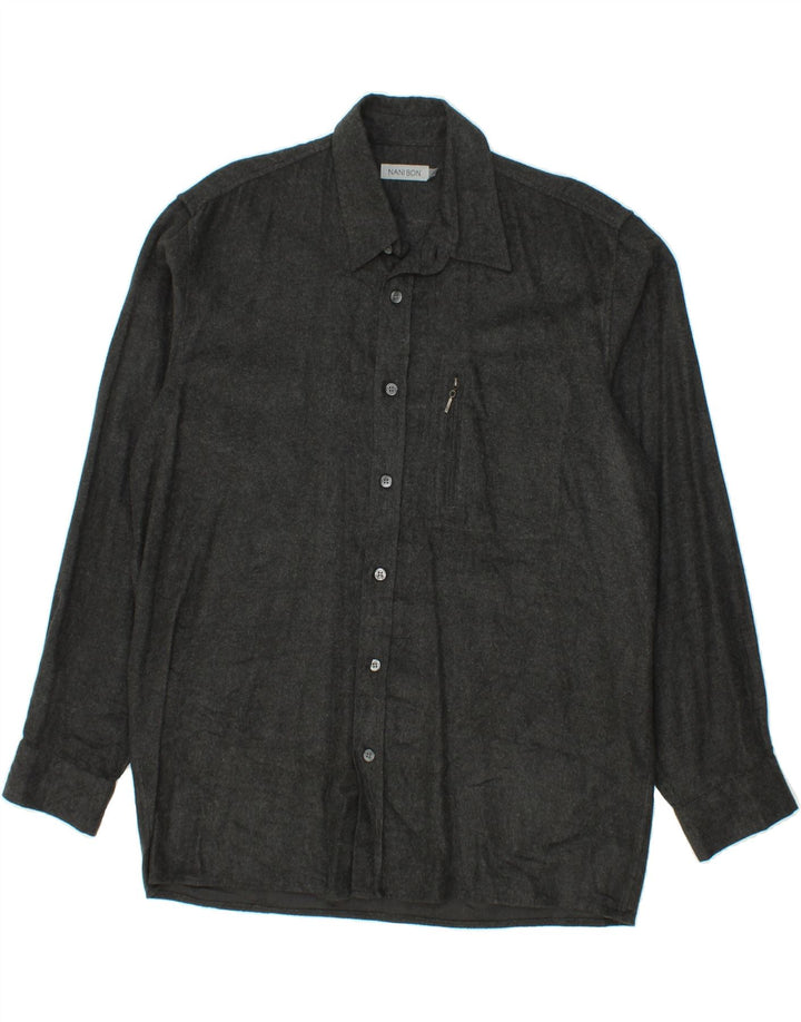 NANI BON Mens Shirt Large Grey Polyester Vintage NANI BON and Second-Hand NANI BON from Messina Hembry 