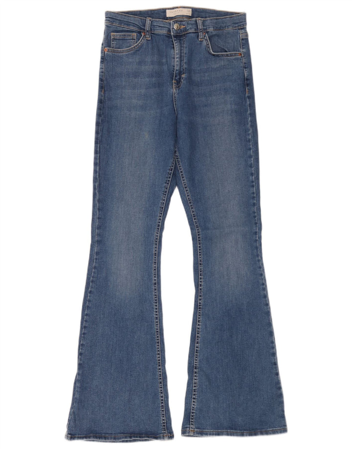 Topshop Damen Jamie Flared Jeans W30 L32 Blaue Baumwolle