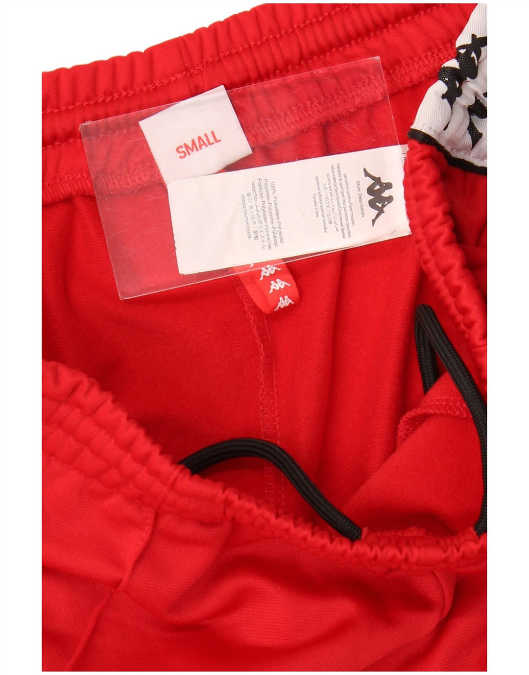 Kappa Herren-Trainingshose mit Grafik, Größe S, Rot, Farbblock-Polyester