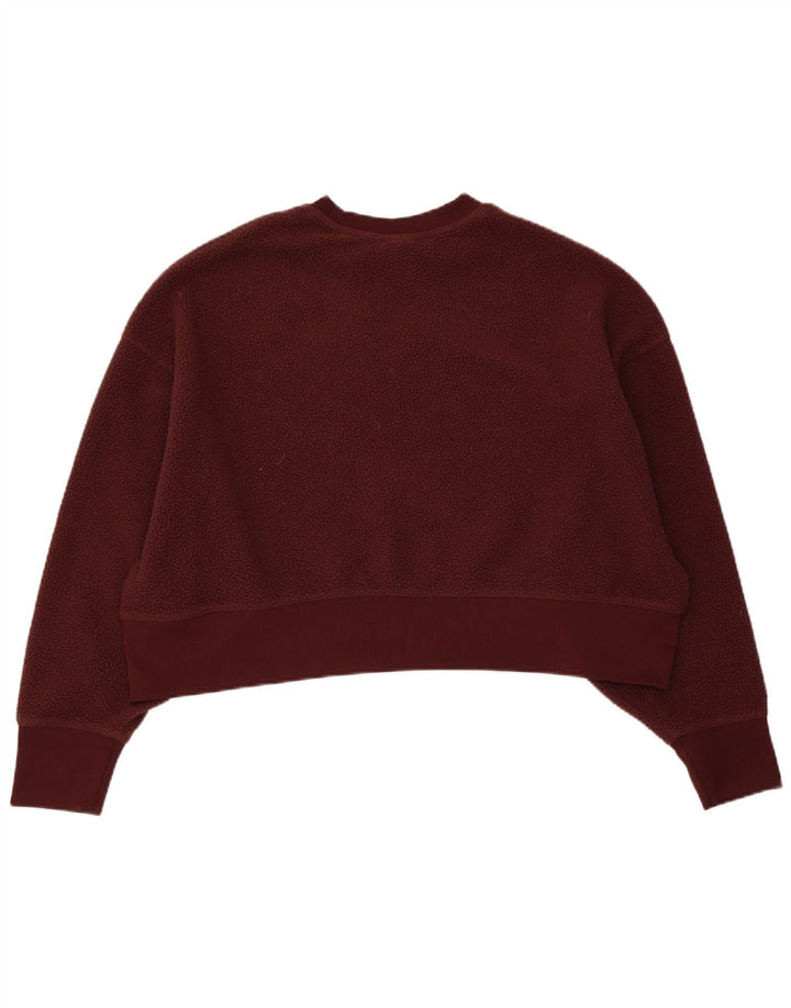 Nike Womens Crop Oversized Fleece Pullover UK 10 Small Braun Polyester
