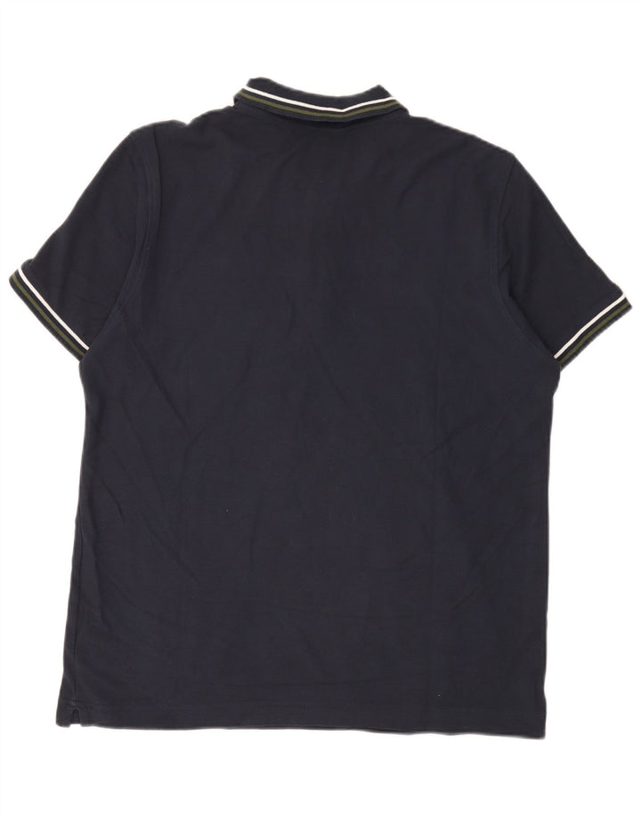 Lotto Herren-Poloshirt aus mittelblauer, gestreifter Baumwolle