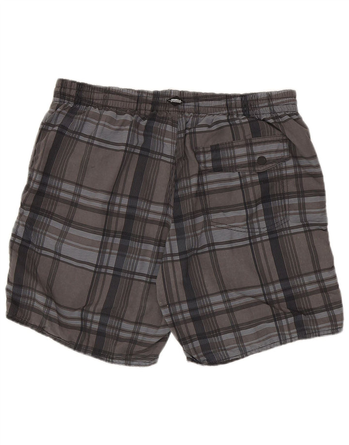 O'Neill Herren-Badeshorts aus mittelgrau kariertem Polyester