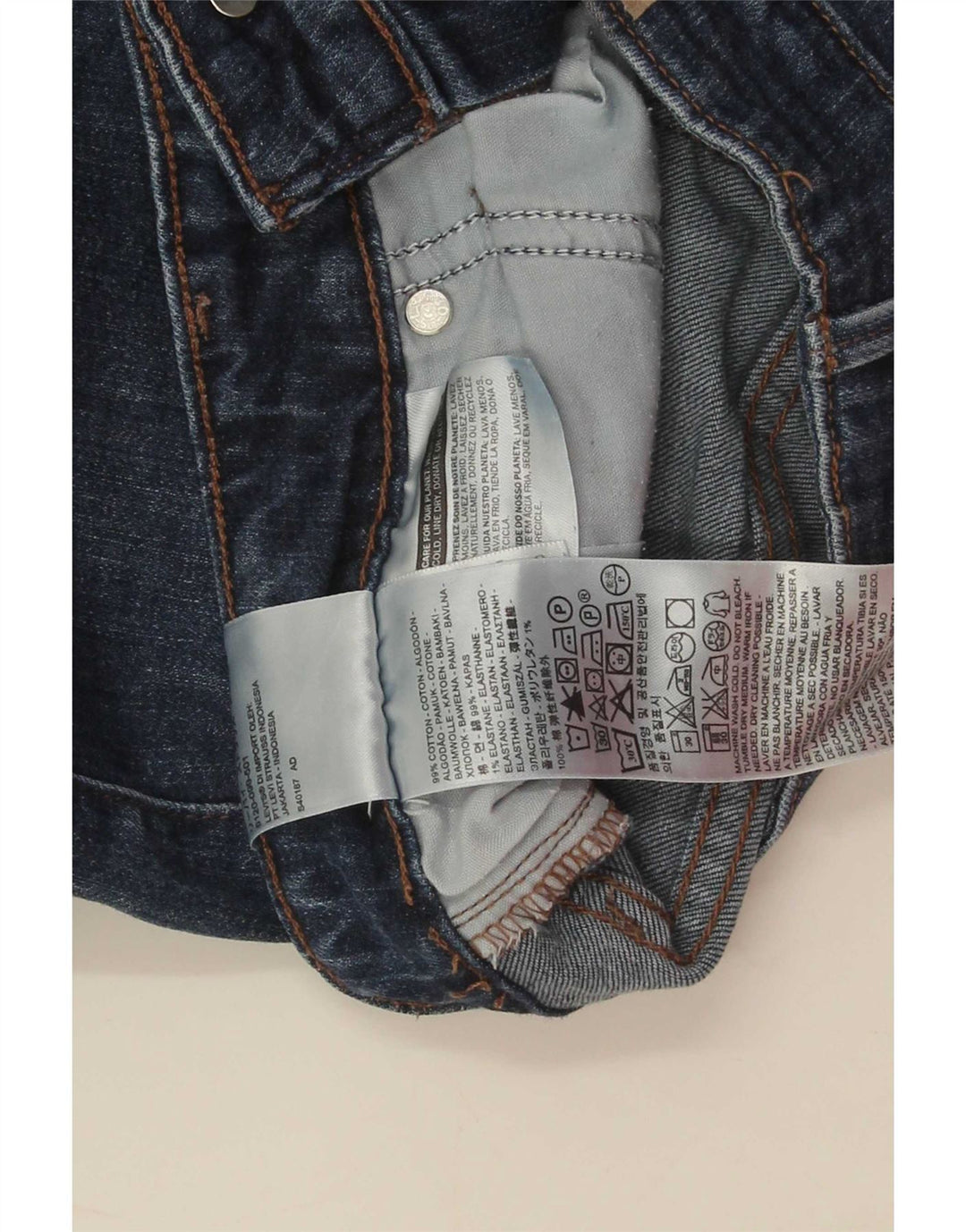 Levi's Damen Slim Jeans W29 L30 Blaue Baumwolle