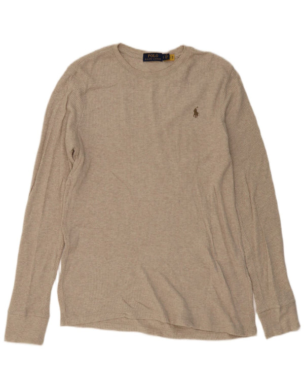 POLO RALPH LAUREN Herren Top Langarm Große Beige Baumwolle