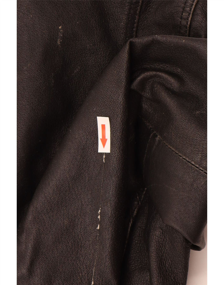 Vintage Damen Lederjacke UK 10 Kleines schwarzes Leder