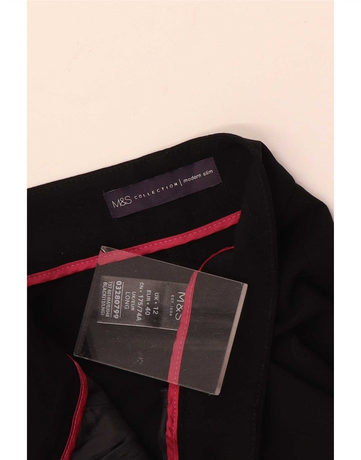 Marks & Spencer Moderne Slim-Anzughose für Damen, UK 12, M, W32, L29, Schwarz