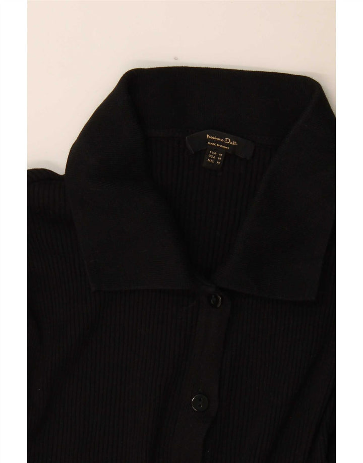 Massimo Dutti Damen Strickjacke Top UK 12 Medium Schwarz