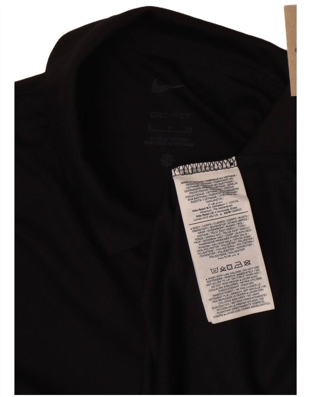 Nike Damen Dri Fit Langarm-Poloshirt, Größe S, Schwarz, Polyester