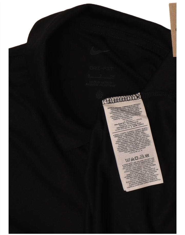 Nike Damen Dri Fit Langarm-Poloshirt, Größe S, Schwarz, Polyester
