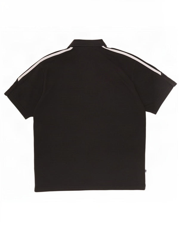 Adidas Herren Poloshirt UK 42/44 Große schwarze Baumwolle