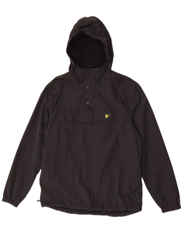 Lyle & Scott Herren-Anorakjacke mit Kapuze, UK 40, Größe L, schwarzes Nylon