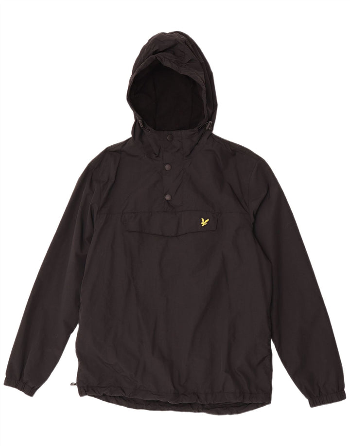 Lyle & Scott Herren-Anorakjacke mit Kapuze, UK 40, Größe L, schwarzes Nylon