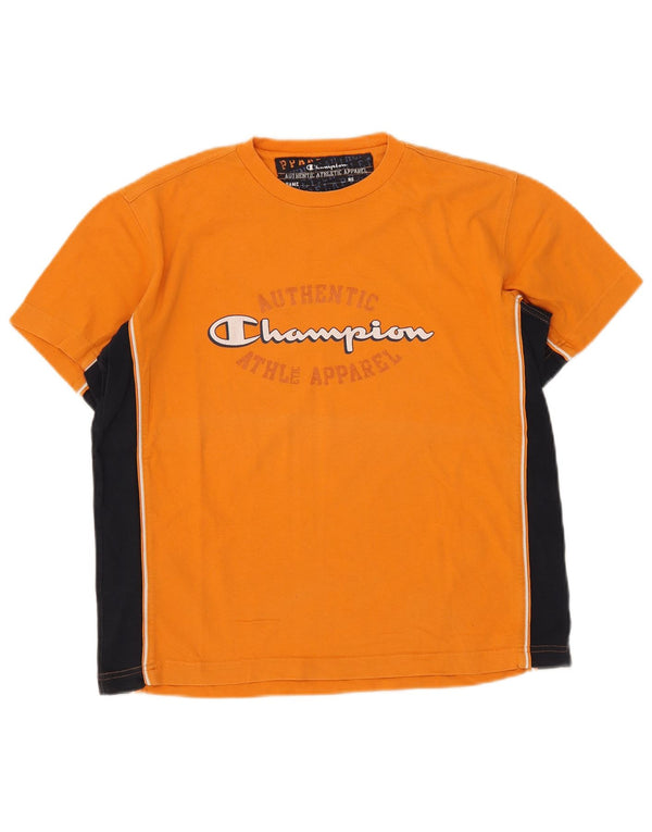 Champion T-Shirt mit Grafik für Jungen, 13–14 Jahre, XL, gelbe Farbblock-Baumwolle