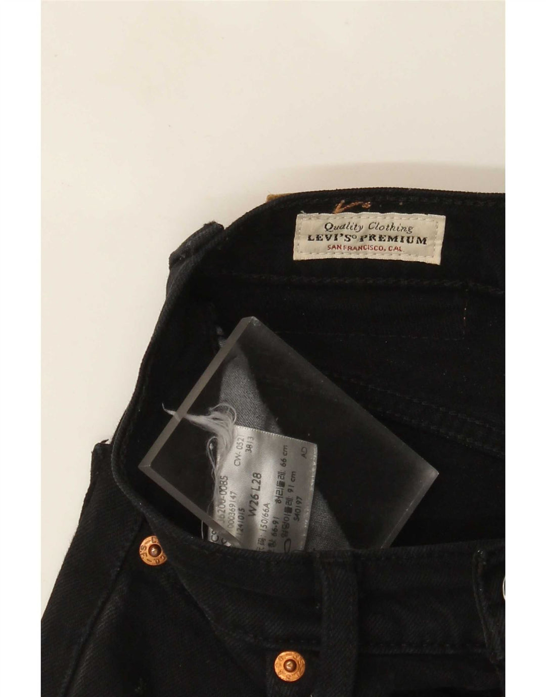 Levi's Damen 501 Straight Jeans W26 L28 Schwarz