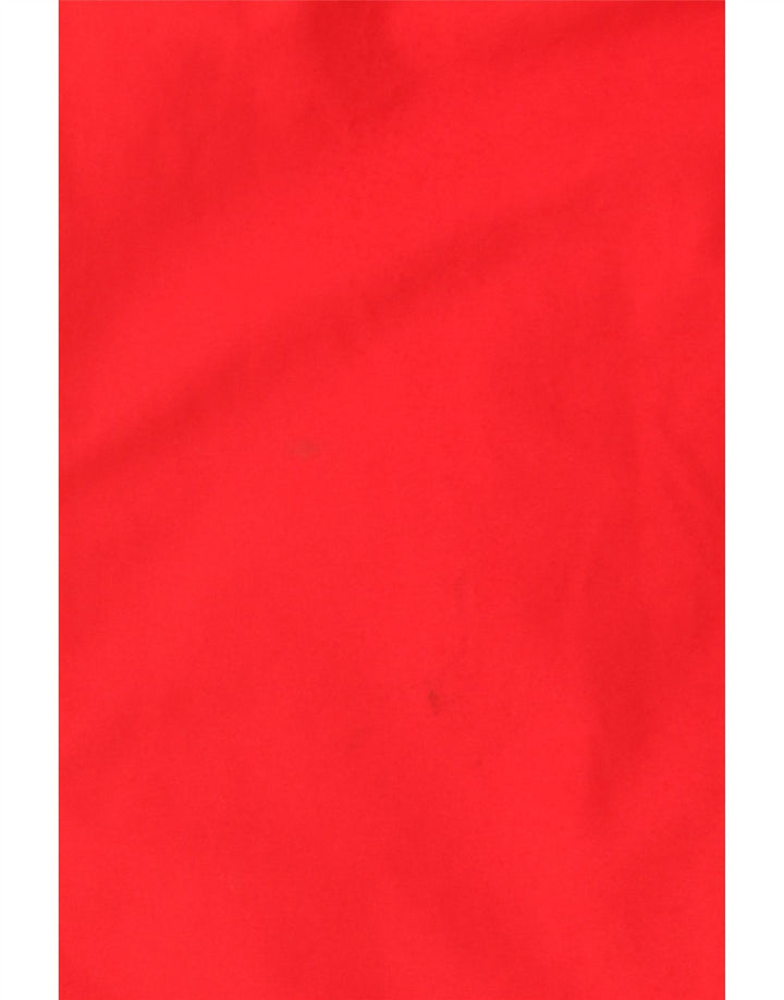 Adidas Herren-Regenjacke mit Kapuze, UK 42/44, großes rotes Colourblock-Polyester