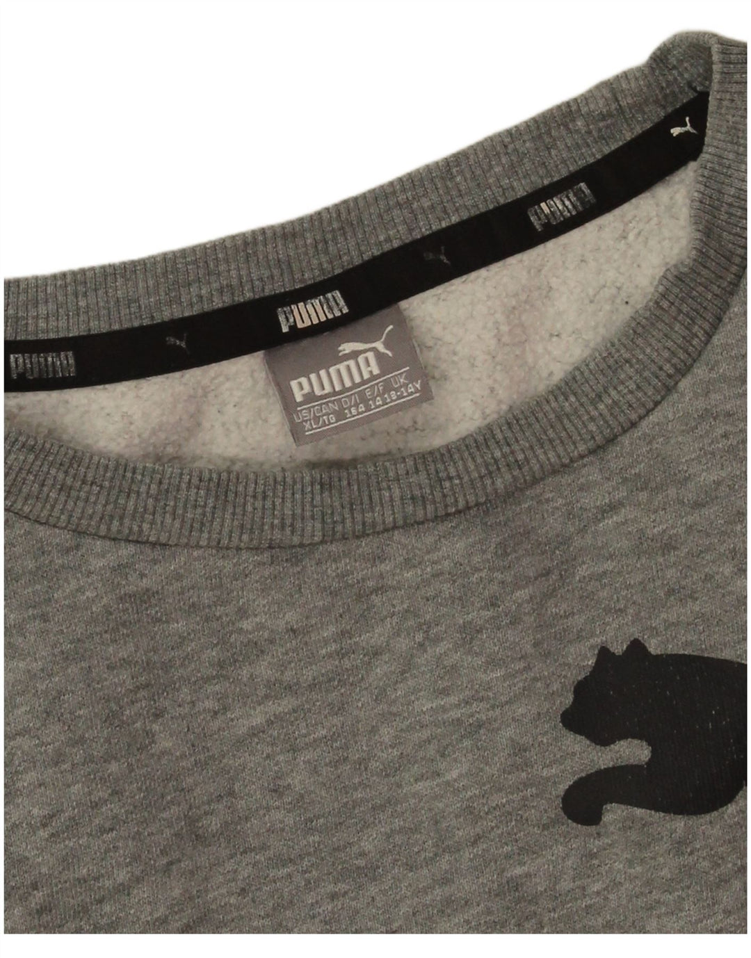 Puma Jungen Grafik-Sweatshirt-Pullover 13–14 Jahre, graue Baumwolle