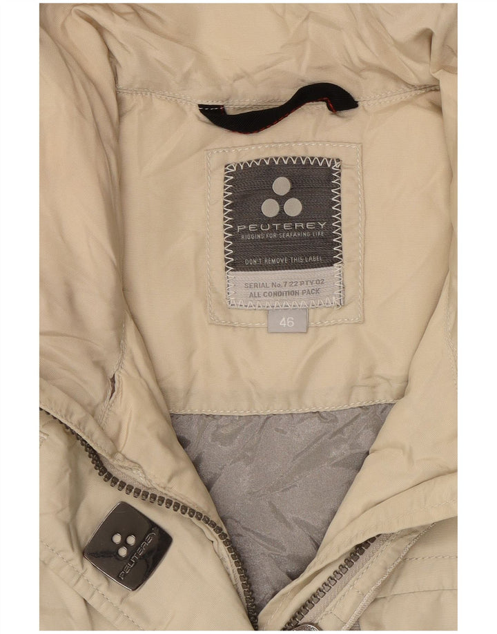 PEUTEREY Damen Wattierte Jacke IT 46 Large Off White Polyamid