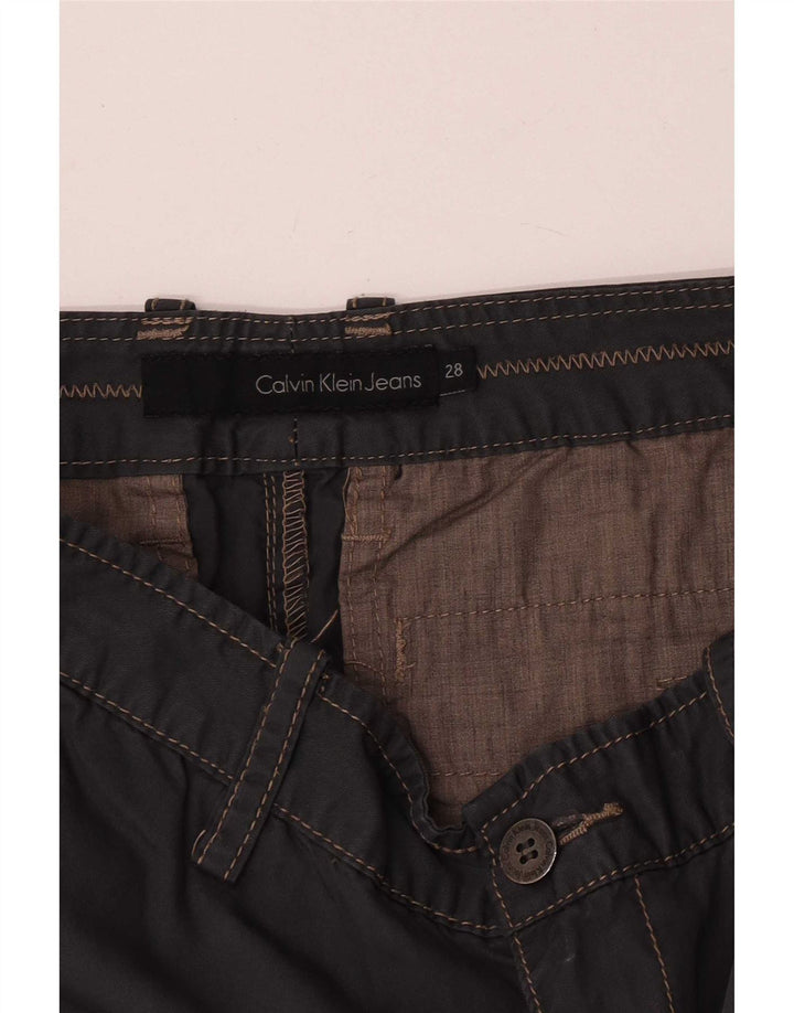 Calvin Klein Damen Gerade Chinohose W28 L29 Grau