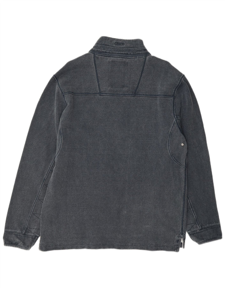 Crew Clothing Herren-Sweatshirt mit Reißverschluss am Hals, mittelgraue Baumwolle