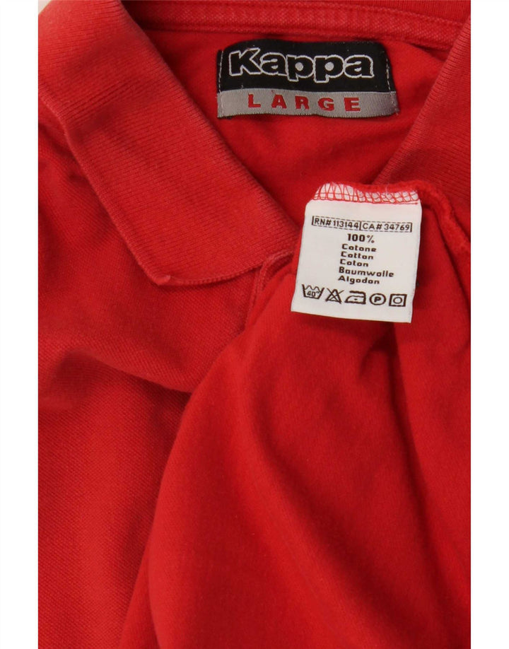 Kappa Herren-Poloshirt, große rote Baumwolle
