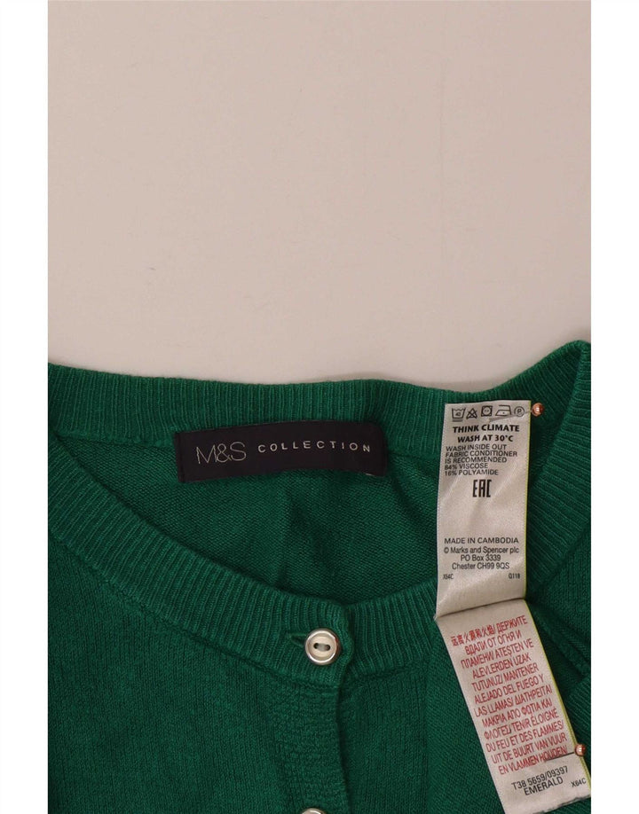 Marks & Spencer Damen-Cardigan-Pullover UK 12 Mittelgrüne Viskose