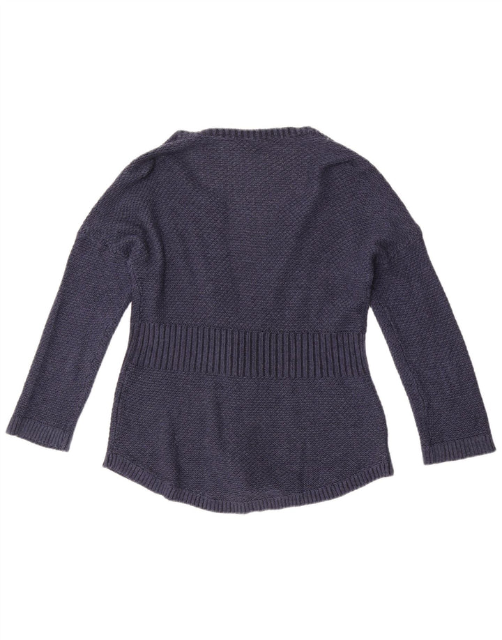Eddie Bauer Damen-Cardigan-Pullover UK 14 Medium Navy Blue Cotton