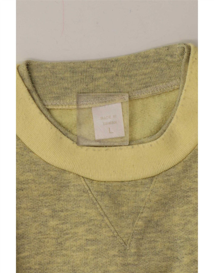 Vintage Herren Sweatshirt Pullover groß gelb gestreift
