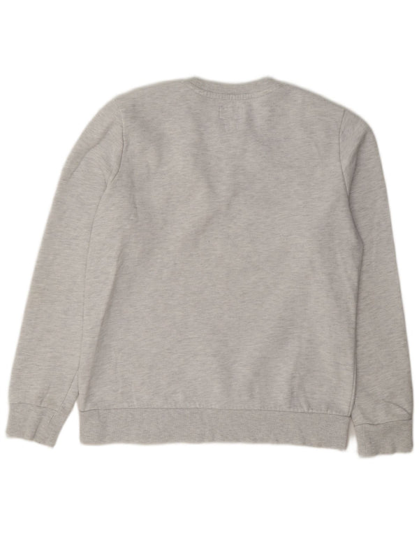 Superdry Damen-Sweatshirt-Pullover UK 12 aus mittelgrauer Baumwolle