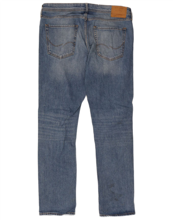 Jack & Jones Herren Tim Distressed Slim Jeans W36 L34 Blaue Baumwolle