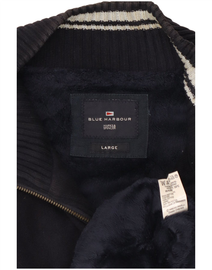 Marks & Spencer Herren Blue Harbor Trainingsanzug-Oberteil, Jacke, Größe L, Marineblau