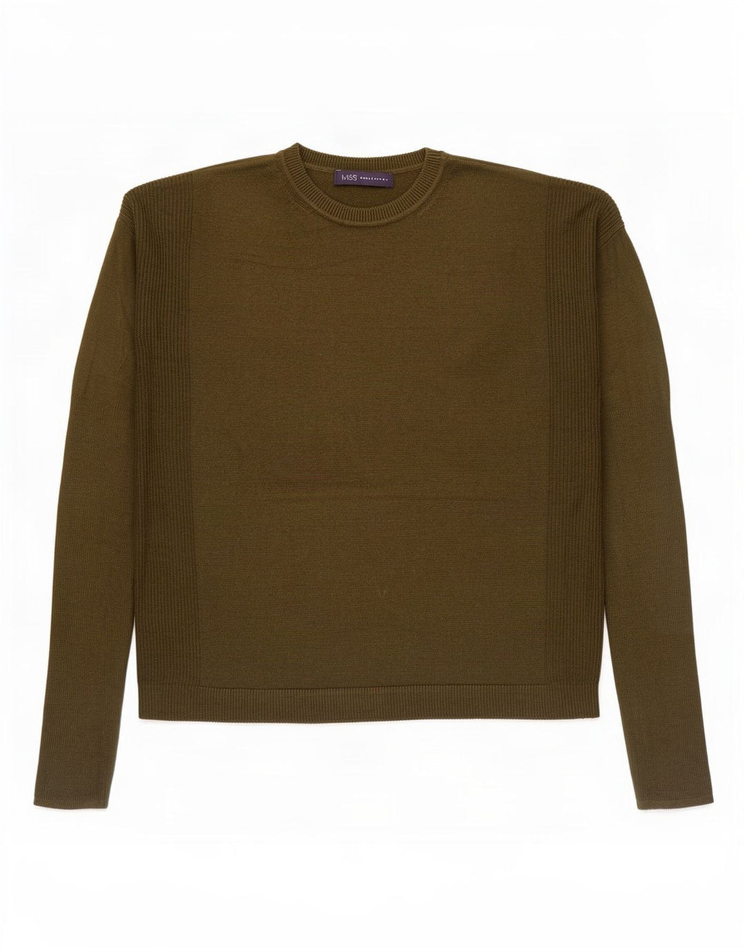 Marks & Spencer Damen-Pullover in Übergröße mit Rundhalsausschnitt, Gr. 10, Größe S, Khaki